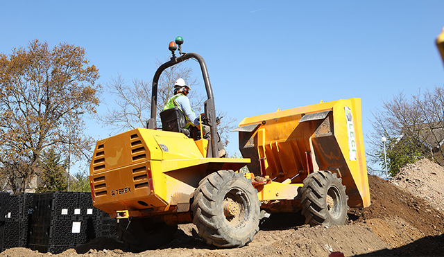 LECI site dumper on a groundworks project