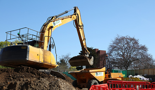 LECI excavator at work on site